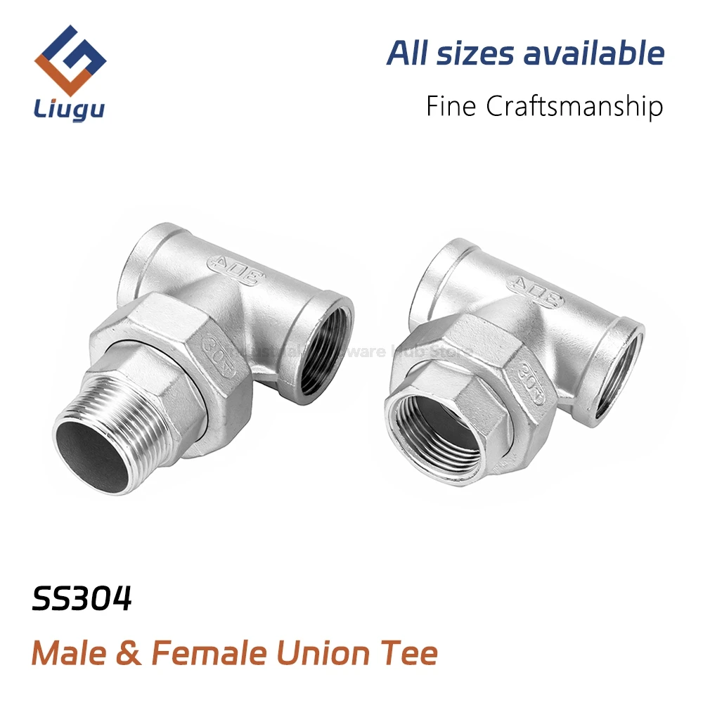 304 Stainless Steel BSPT Male/Female Thread Tee Union-Leak-Proof (1/2"/3/4"/1"-2") Pipe Fittings for Industrial/General Plumbing
304 Stainless Steel BSPT Male/Female Thread Tee Union-Leak-Proof (1/2"/3/4"/1"-2") Pipe Fittings for Industrial/General Plumbing