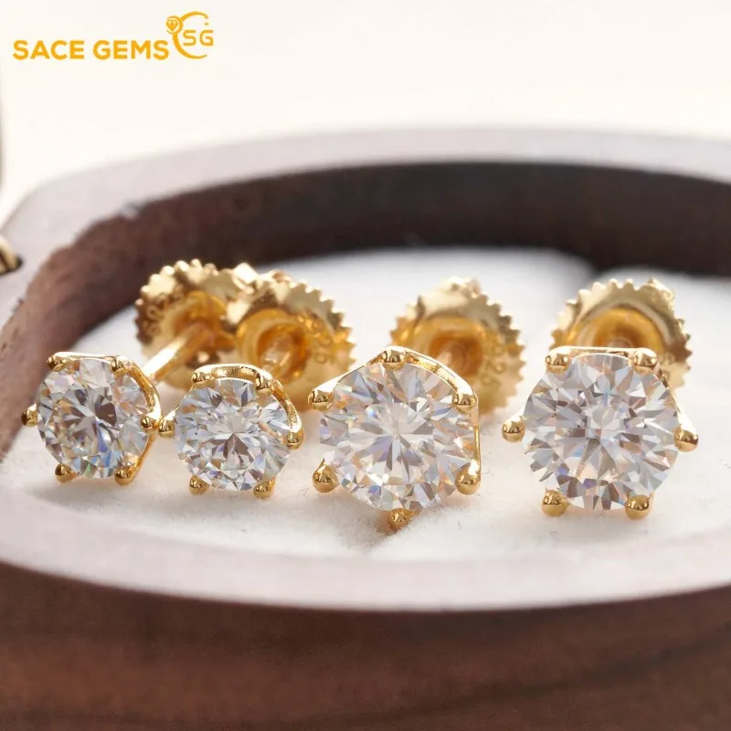 SACEGEMS GRA 0.5-2ct D Color Certified Moissanite Stud Earrings for Women 925 Sterling Silver Fine Jewelry Stud Earrings for Men
SACEGEMS GRA 0.5-2ct D Color Certified Moissanite Stud Earrings for Women 925 Sterling Silver Fine Jewelry Stud Earrings for Men