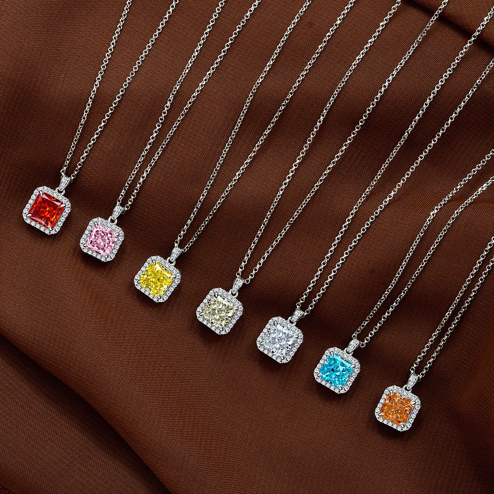 New S925 Silver 2-carat Necklace Square 7 * 7 High Carbon Diamond Pendant Ins Hot Selling Wedding Jewelry in Europe and America
New S925 Silver 2-carat Necklace Square 7 * 7 High Carbon Diamond Pendant Ins Hot Selling Wedding Jewelry in Europe and America