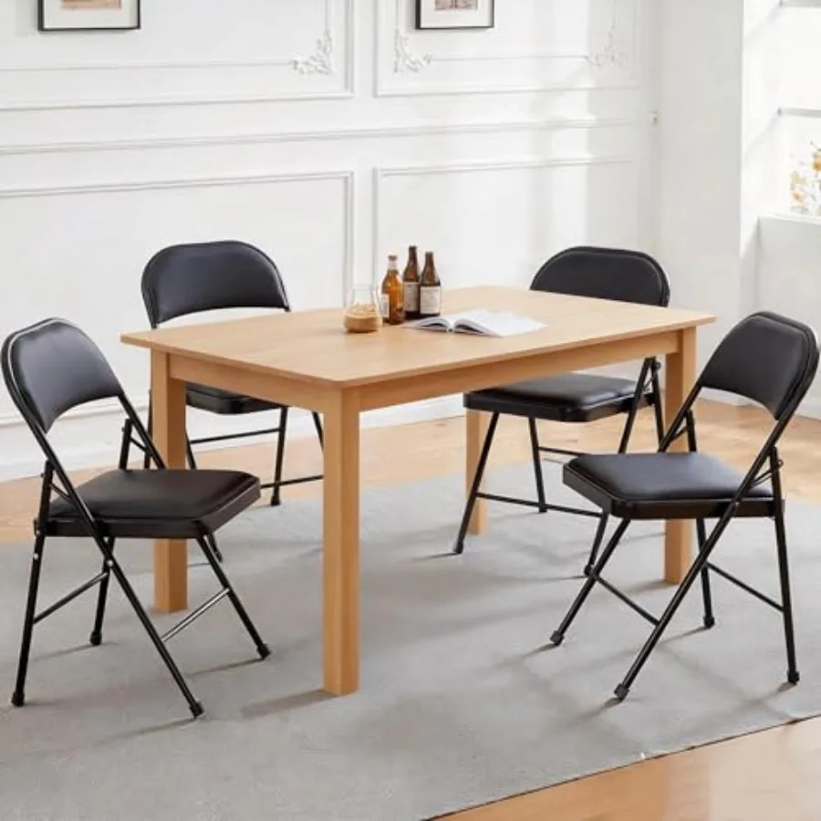 Dining Chairs Set of 4, Leather Cushion Foldable Contemporary Kitchen Side Chair with Padded Back and Sturdy Metal Legs, Uphols
Dining Chairs Set of 4, Leather Cushion Foldable Contemporary Kitchen Side Chair with Padded Back and Sturdy Metal Legs, Uphols