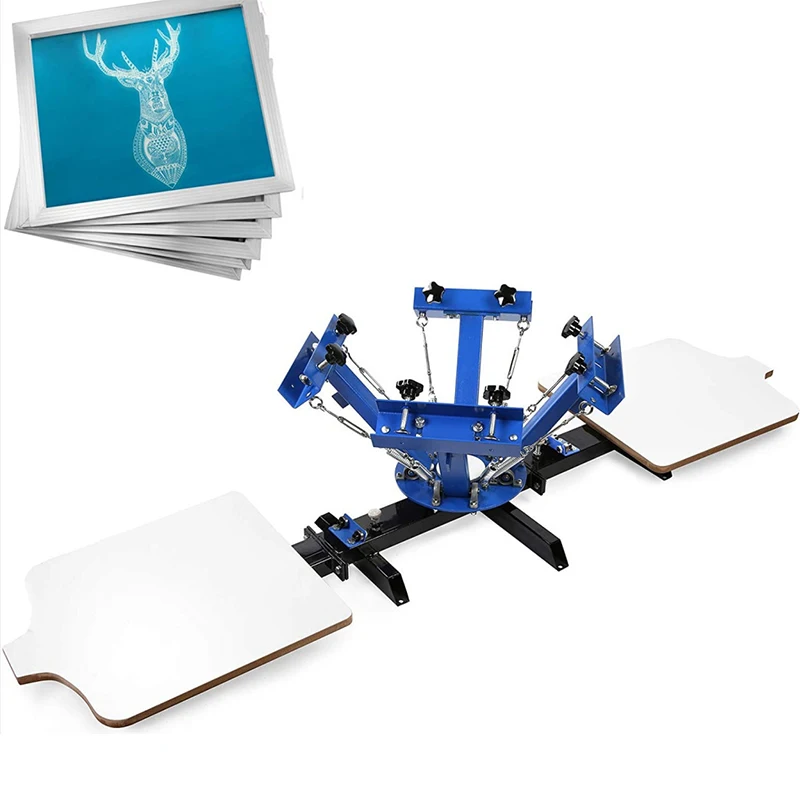 Manual Screen Printing Machine Simple 4-Color 2-Position Screen Printer Desktop T-Shirt Printing Machine Manual Printing Machine