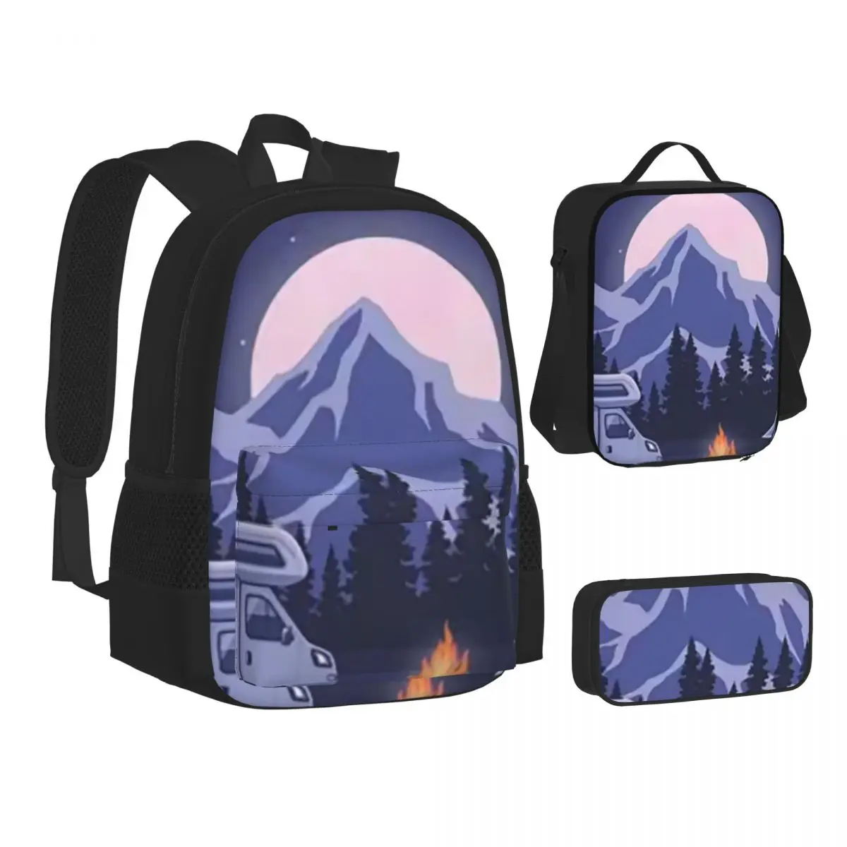 Happy Campers Backpacks Boys Girls Bookbag Children School Bags Kids Rucksack Lunch Bag Pen Bag Three-Piece Set
Happy Campers Backpacks Boys Girls Bookbag Children School Bags Kids Rucksack Lunch Bag Pen Bag Three-Piece Set