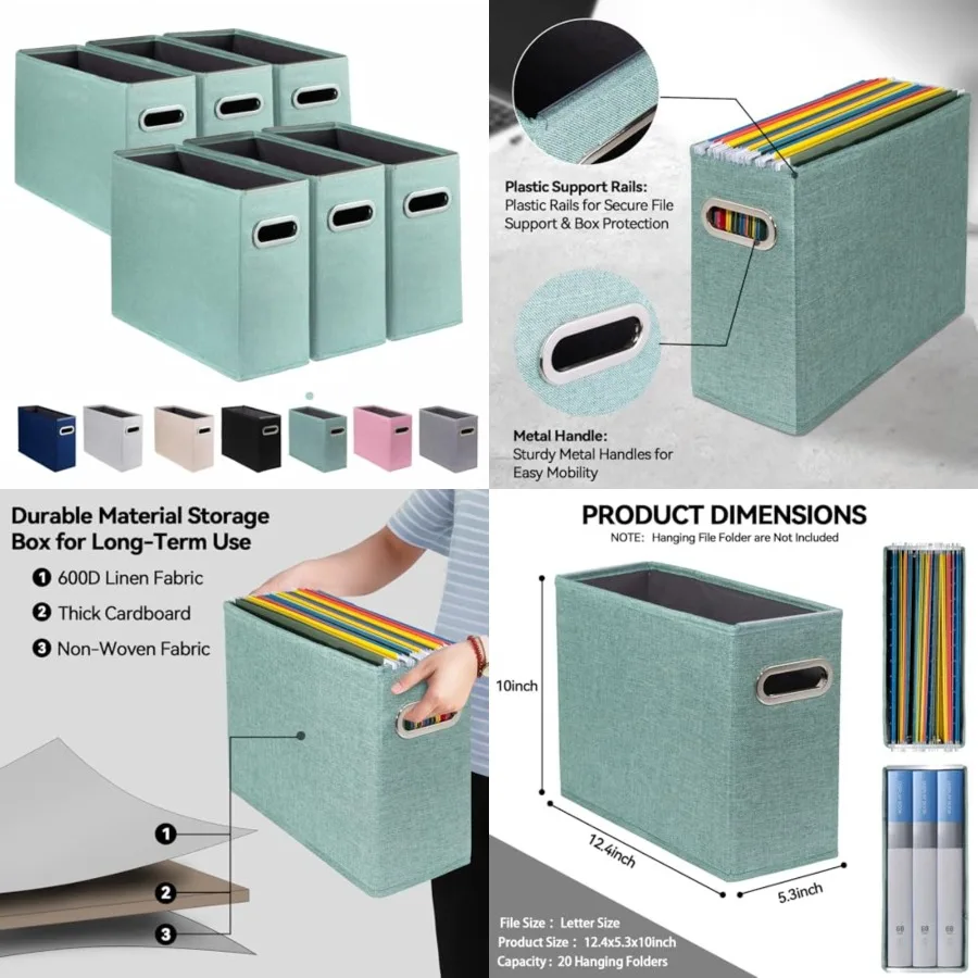 Letter Size File Storage Box Collapsible Fabric Hanging File Folders Organizer, Portable Office Document Holder with Metal Hand
Letter Size File Storage Box Collapsible Fabric Hanging File Folders Organizer, Portable Office Document Holder with Metal Hand
