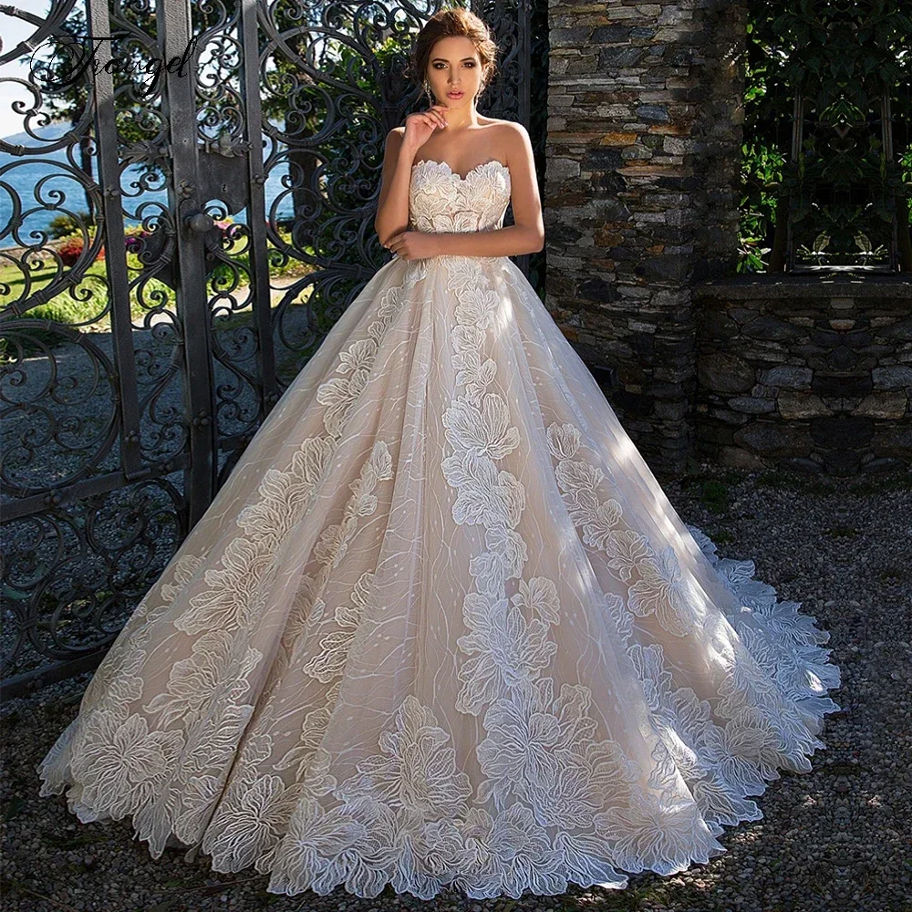 Customized Graceful Sweetheart A Line Applique Lace Wedding Dresses Demure Sleeveless Backless Bride Dress Sweep Train Brida
Customized Graceful Sweetheart A Line Applique Lace Wedding Dresses Demure Sleeveless Backless Bride Dress Sweep Train Brida