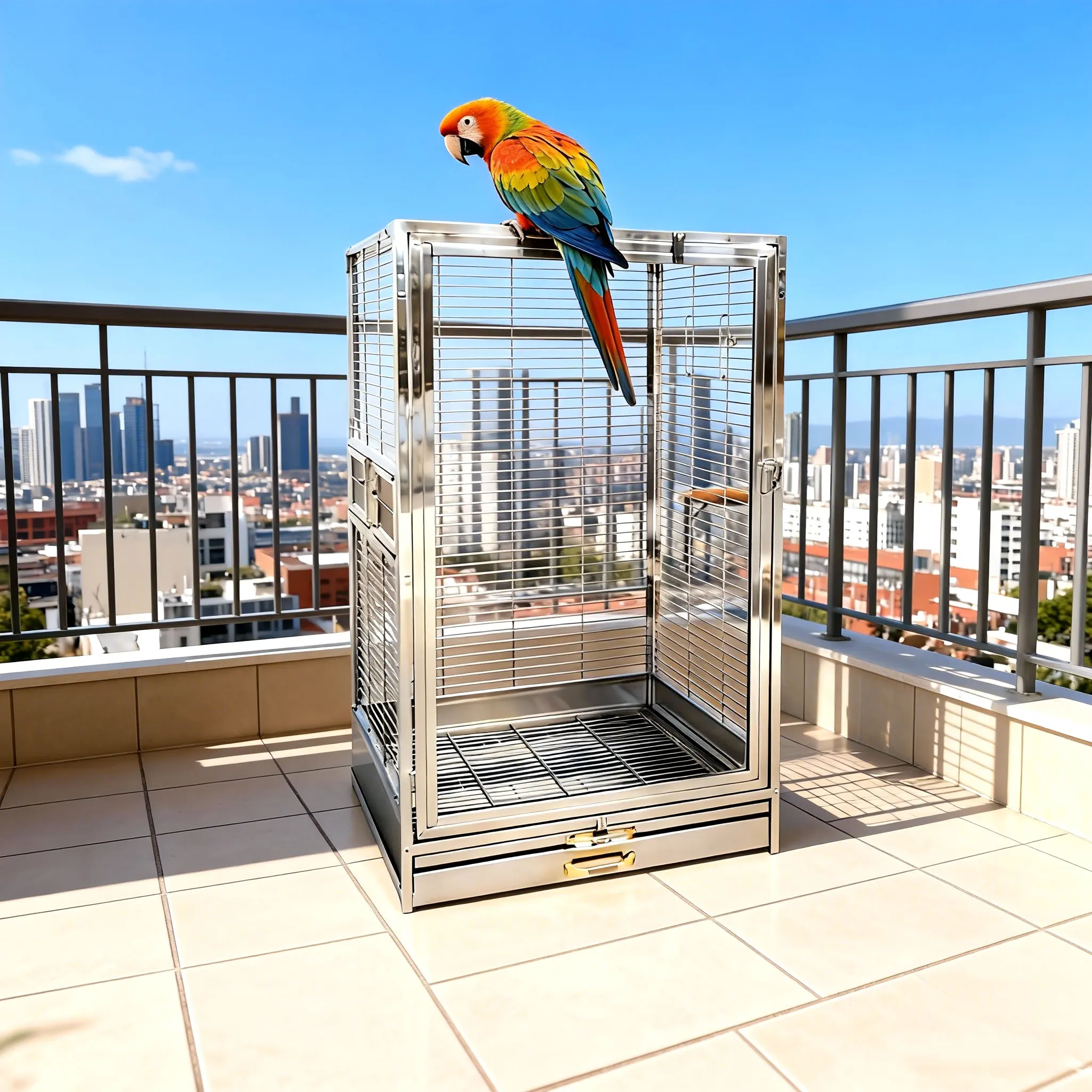 304 Stainless Steel Anti-Corrosion Bird Cage With Removable Tempered Glass Luxury Bird House For Parrots
304 Stainless Steel Anti-Corrosion Bird Cage With Removable Tempered Glass Luxury Bird House For Parrots
