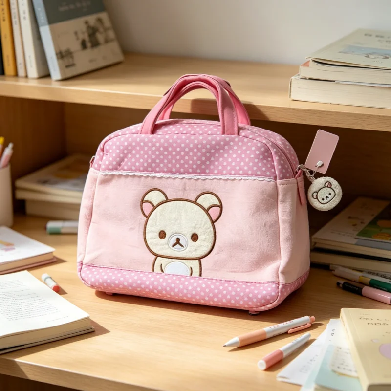 Rilakkuma Pink Polka Dot Large Size Laptop Bag Large Capacity Handheld Style Schoolbag Business Travel Storage Bag Girl Gift
Rilakkuma Pink Polka Dot Large Size Laptop Bag Large Capacity Handheld Style Schoolbag Business Travel Storage Bag Girl Gift