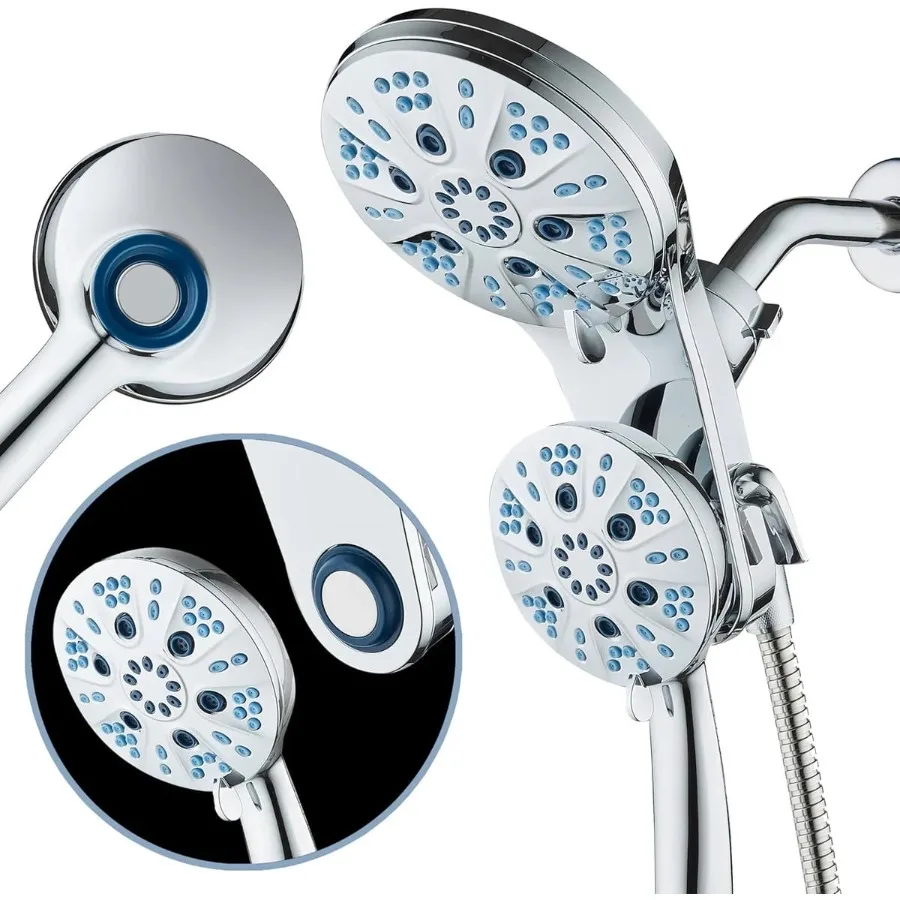 Magneton by - High-pressure 48-setting 3-way Luxury 2-in-1 Dual Showerhead Combo with 6" Rain Showerhead Antimicrobial Nozzles
Magneton by - High-pressure 48-setting 3-way Luxury 2-in-1 Dual Showerhead Combo with 6" Rain Showerhead Antimicrobial Nozzles