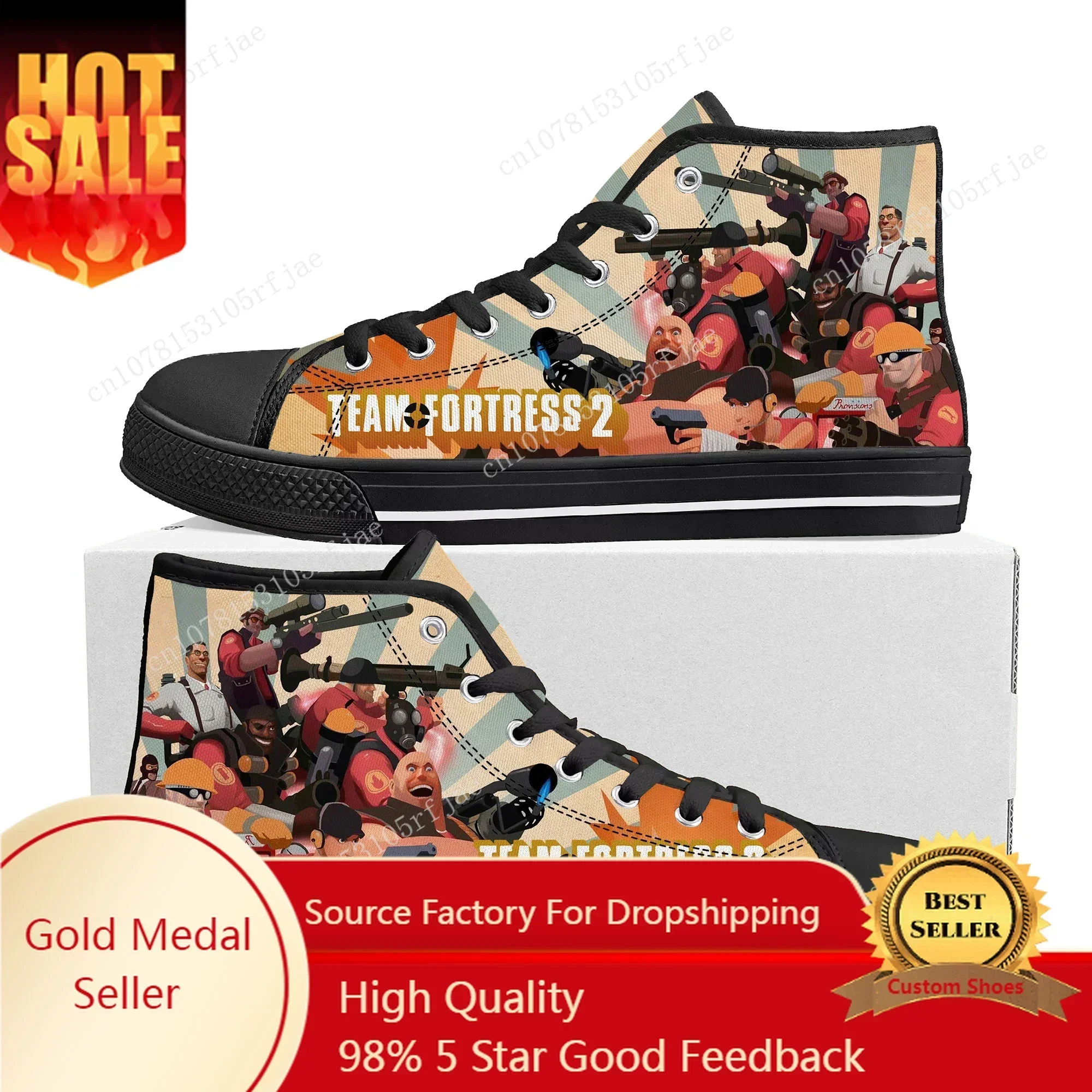 Team Fortress 2 High Top Sneakers Cartoon Game Men Women Teenager High Quality Canvas Sneaker Fashion Custom Built Couple Shoes
Team Fortress 2 High Top Sneakers Cartoon Game Men Women Teenager High Quality Canvas Sneaker Fashion Custom Built Couple Shoes