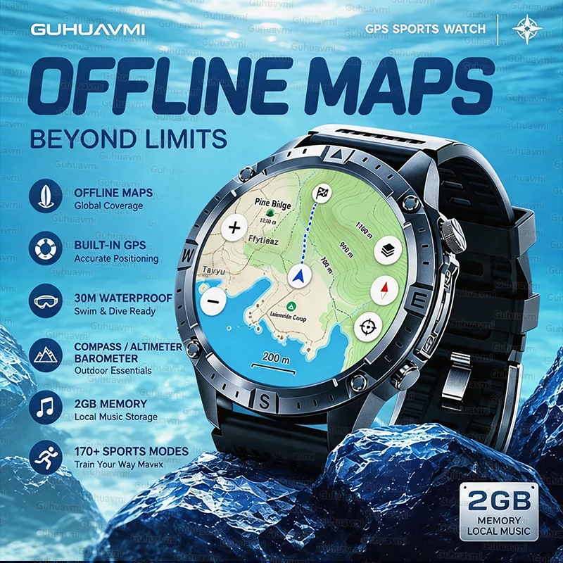 2026 New Men Offline Map Smart Watch with Built in GPS Maps 170+ Sport Modes Call Compass Altimeter Pressure Military Smartwatch
2026 New Men Offline Map Smart Watch with Built in GPS Maps 170+ Sport Modes Call Compass Altimeter Pressure Military Smartwatch