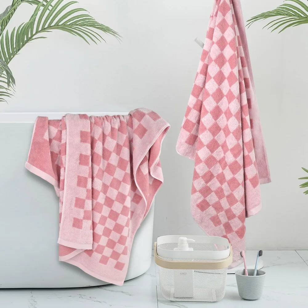Pink Checkered Bath Sheets Plus Size Quick Dry Soft Cotton Towels for Bathroom Beach Pool Ideal for Women Girls Mothers Day
Pink Checkered Bath Sheets Plus Size Quick Dry Soft Cotton Towels for Bathroom Beach Pool Ideal for Women Girls Mothers Day