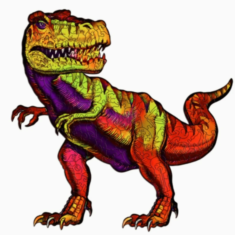 Unique Shape Animal Wooden Puzzle for Adults Colorful T-Rex Puzzle Art Toys Family Games Home Decoration
Unique Shape Animal Wooden Puzzle for Adults Colorful T-Rex Puzzle Art Toys Family Games Home Decoration