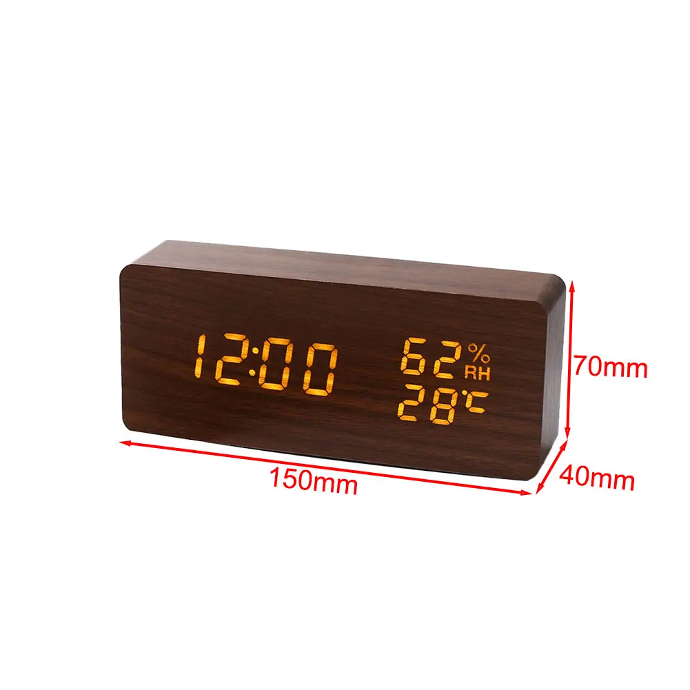 Бесшумный деревянный будильник с термометром, гигрометром, USB-источником и регулируемой яркостью для использования в спальне
Бесшумный деревянный будильник с термометром, гигрометром, USB-источником и регулируемой яркостью для использования в спальне