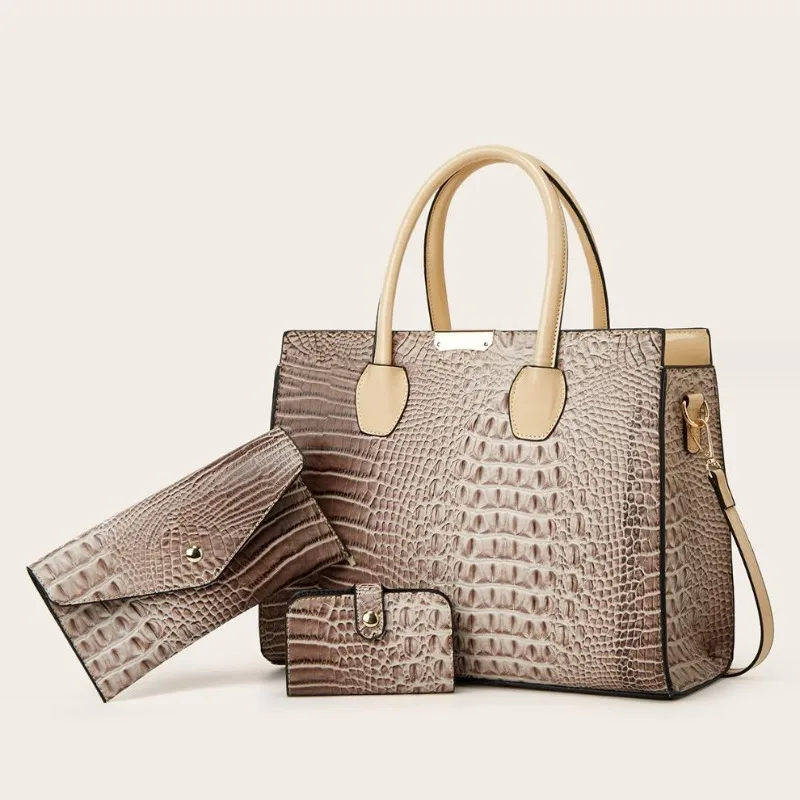 3pcs European American Fashion PU Leather Shoulder Bag Crocodile Embossed Stone Texture Tote Crossbody Women Stylish
3pcs European American Fashion PU Leather Shoulder Bag Crocodile Embossed Stone Texture Tote Crossbody Women Stylish