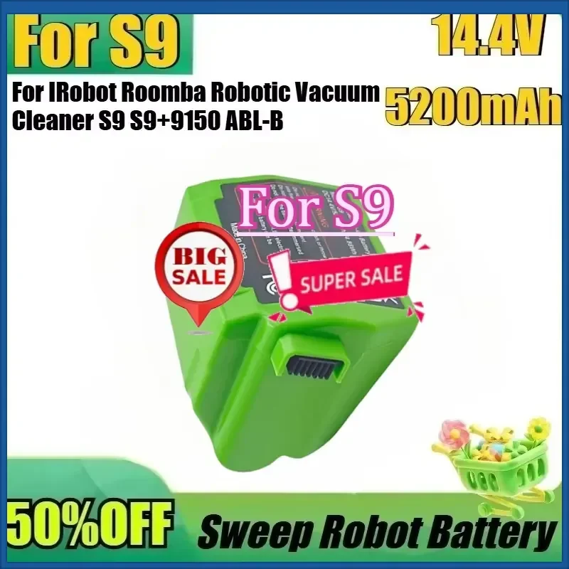 For IRobot Roomba Robotic Vacuum Cleaner S9 S9+9150 ABL-B 14.4V 5200mAh Sweep Robot Battery New S9 14.4V 5200mAh Battery
For IRobot Roomba Robotic Vacuum Cleaner S9 S9+9150 ABL-B 14.4V 5200mAh Sweep Robot Battery New S9 14.4V 5200mAh Battery