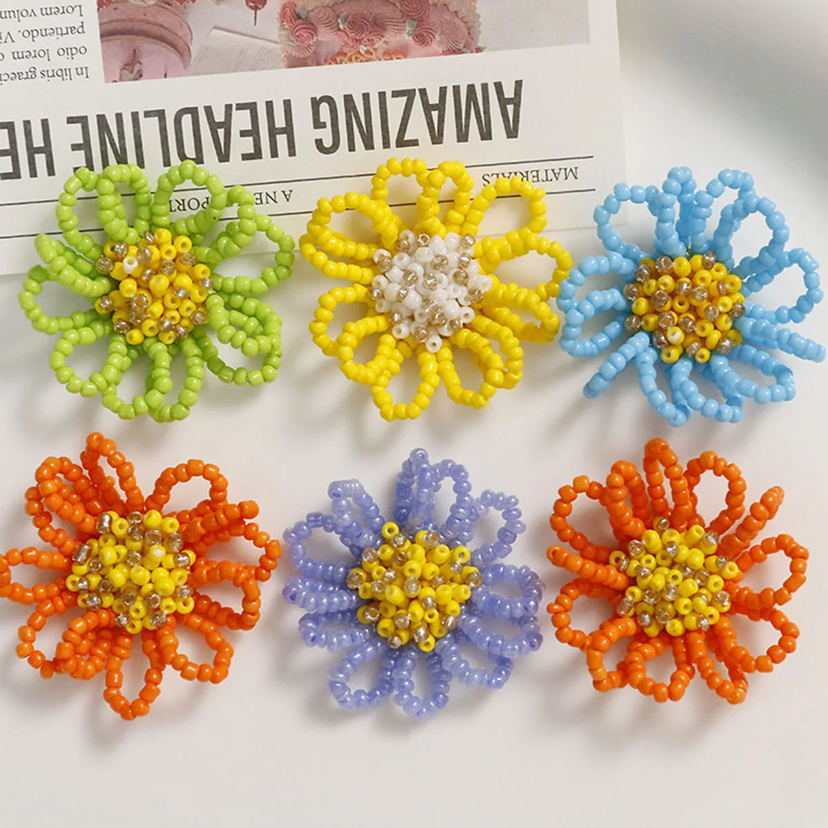 2Pcs Spring And Summer Millet Beads Hand-woven Beaded Hollow Flowers Colorful DIY Jewelry Earrings Accessories DIY Accessories
2Pcs Spring And Summer Millet Beads Hand-woven Beaded Hollow Flowers Colorful DIY Jewelry Earrings Accessories DIY Accessories
