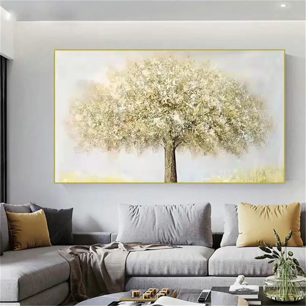 Modern Living Room Hanging Pictures Newt Design Gold Texture Big Tree Mural Handmade Natural Oil Painting Deluxe Canvas Poster
Modern Living Room Hanging Pictures Newt Design Gold Texture Big Tree Mural Handmade Natural Oil Painting Deluxe Canvas Poster