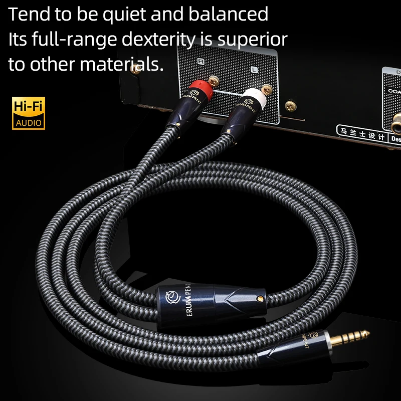 ERUMPENT HiFi 4.4mm to 2RCA Audio Cable Hi-end Square OCC 4.4mm Balanced to 2RCA Male Cable for Amplifiers Audio Home Theater
ERUMPENT HiFi 4.4mm to 2RCA Audio Cable Hi-end Square OCC 4.4mm Balanced to 2RCA Male Cable for Amplifiers Audio Home Theater