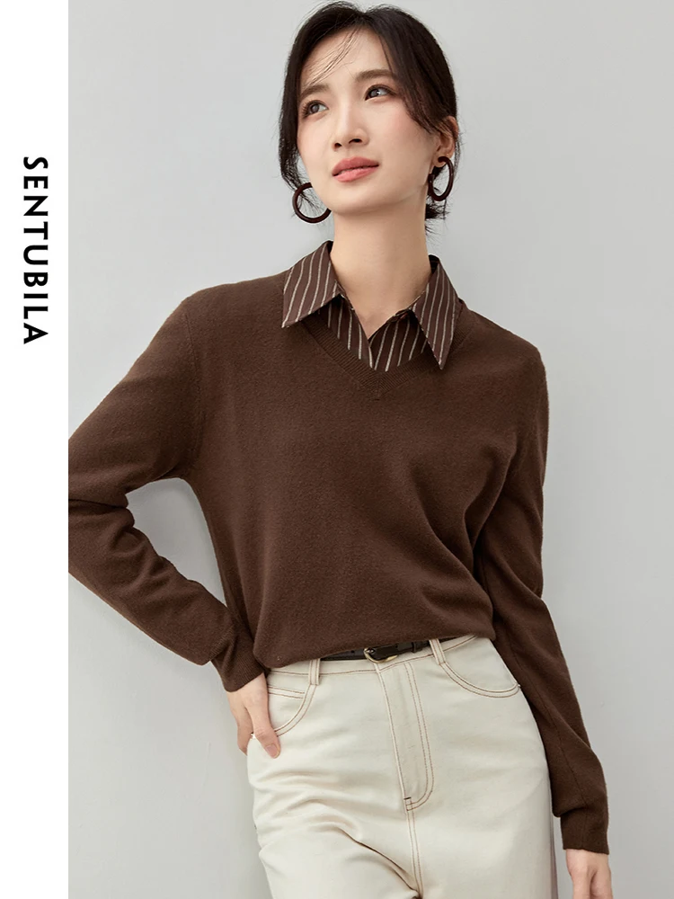 SENTUBILA женский повседневный вязаный пуловер, джемперы, весна-осень 2022, свободный базовый простой вязаный топ с v-образным вырезом и длинными рукавами W43H56577
SENTUBILA женский повседневный вязаный пуловер, джемперы, весна-осень 2022, свободный базовый простой вязаный топ с v-образным вырезом и длинными рукавами W43H56577