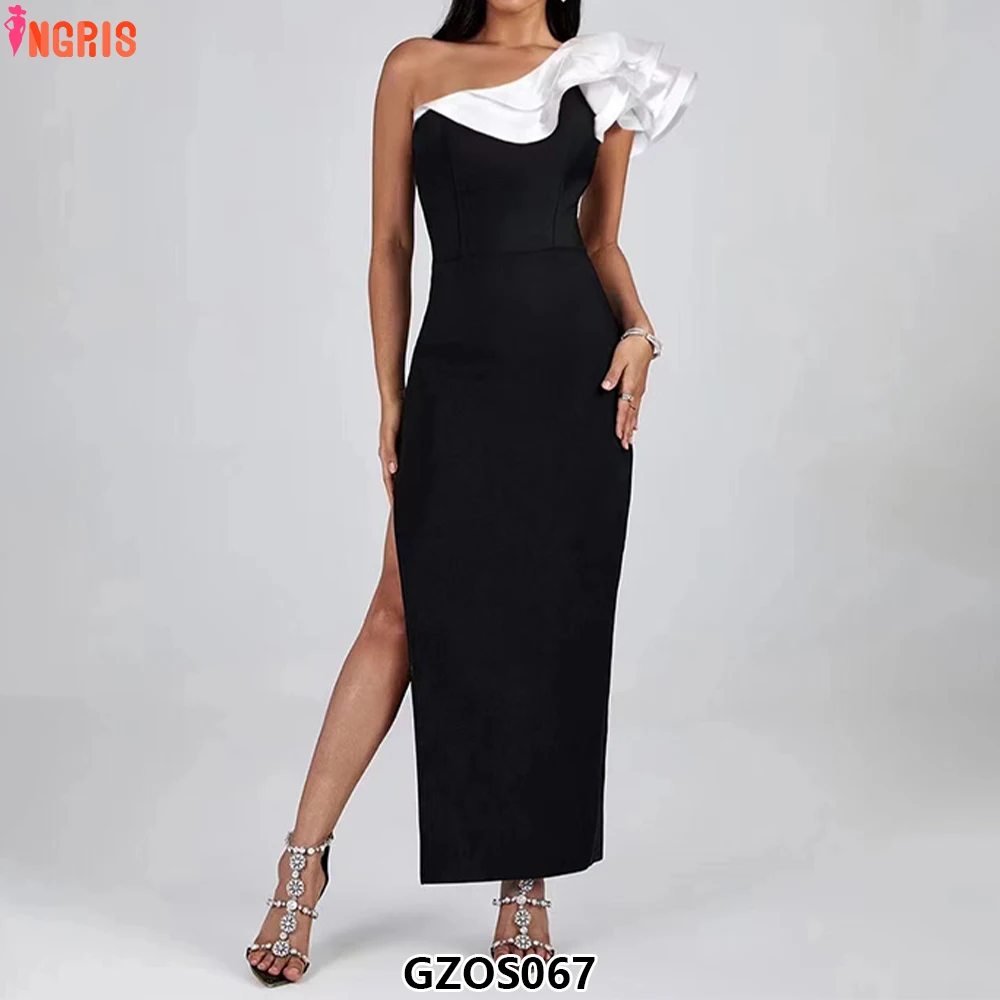2025 Womens Clothing Womens Fashion Clothes Elegant Long Party Dresses Women Sexy One-Shoulder Bandage Dress-GZOS067 
2025 Womens Clothing Womens Fashion Clothes Elegant Long Party Dresses Women Sexy One-Shoulder Bandage Dress-GZOS067
