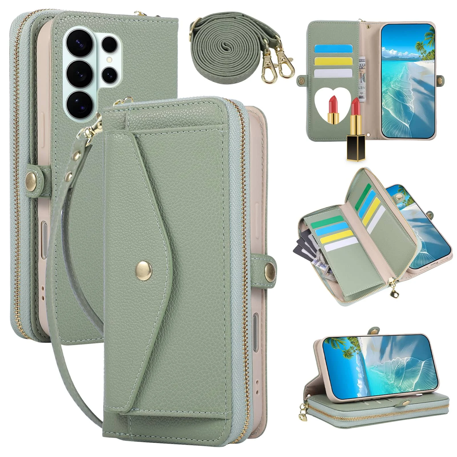 WEFOR Crossbody Wallet Case for Samsung Galaxy S26 S25 Edge S24 S23 FE S22 S21 S20 Ultra, Strap Card Holder Kickstand Mirror
WEFOR Crossbody Wallet Case for Samsung Galaxy S26 S25 Edge S24 S23 FE S22 S21 S20 Ultra, Strap Card Holder Kickstand Mirror