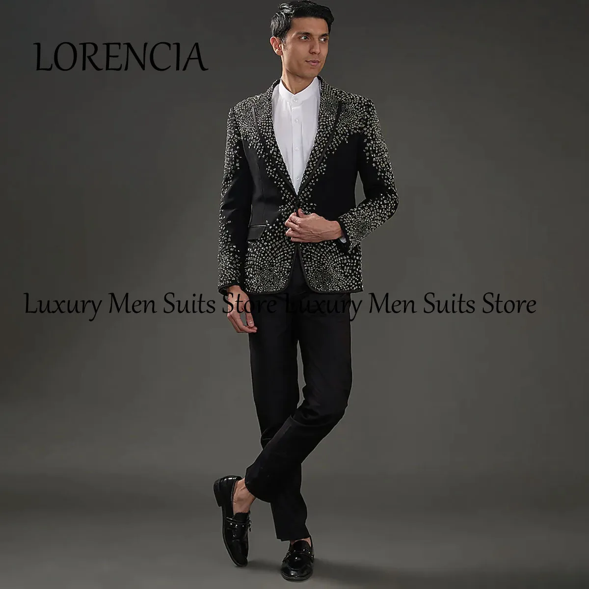 Customized Crystal Ornament Tuxedos Velvet Wedding Groom Dinner Men Suits 2 Pieces Party Male Prom Blazers Ternos Completo
Customized Crystal Ornament Tuxedos Velvet Wedding Groom Dinner Men Suits 2 Pieces Party Male Prom Blazers Ternos Completo