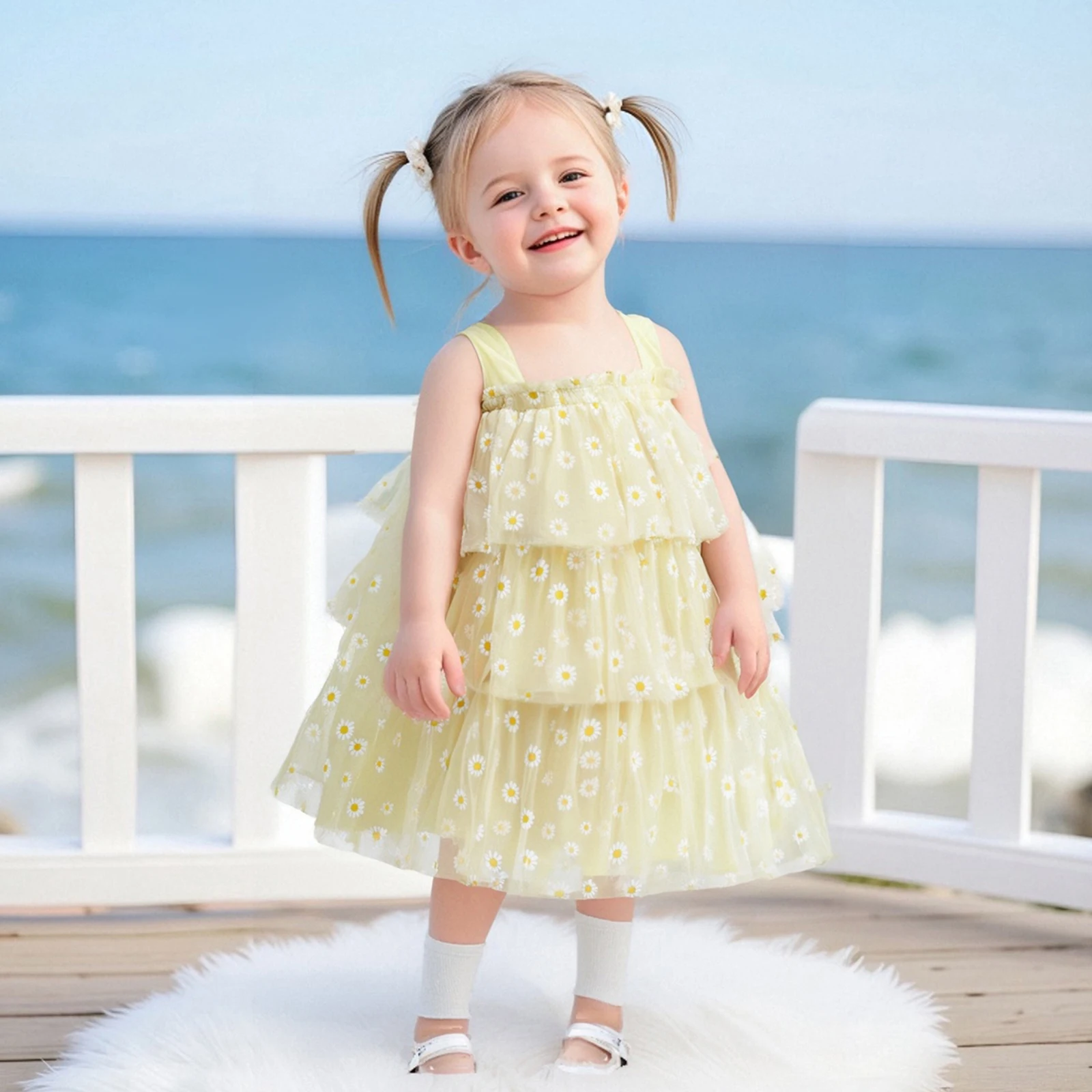 Kids Baby Girls Summer Cami Dress Sweet Daisy Print Sleeveless Straps Ruffles Layered Tiered A-line Tulle Dress for Party Beach
Kids Baby Girls Summer Cami Dress Sweet Daisy Print Sleeveless Straps Ruffles Layered Tiered A-line Tulle Dress for Party Beach