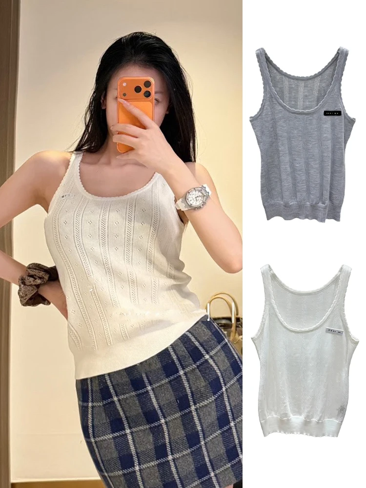 High Version Hollow out Strap Vest Simple Label Sleeveless Top Women's Korean Style Cotton Nylon Material Breathable Casual Wear
High Version Hollow out Strap Vest Simple Label Sleeveless Top Women's Korean Style Cotton Nylon Material Breathable Casual Wear