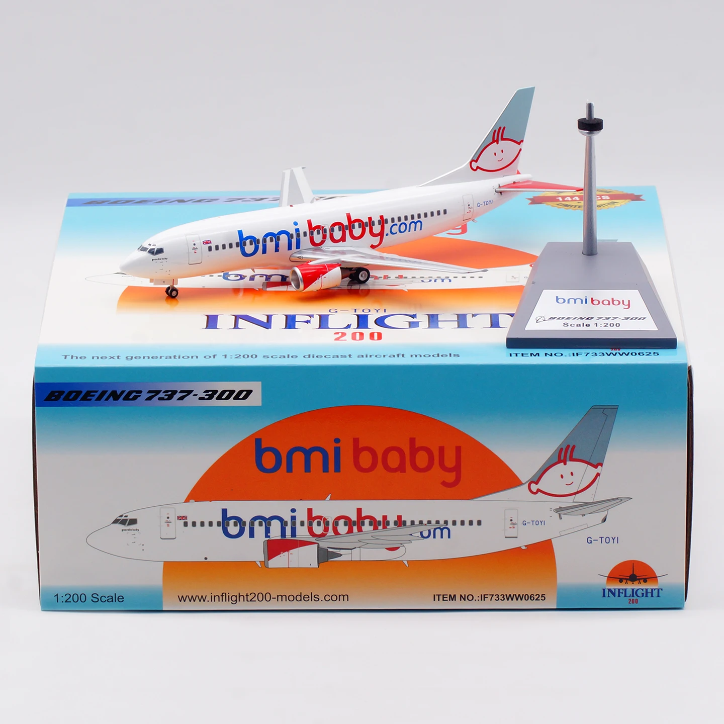 IF733WW0625 Коллекционный самолет из сплава в подарок, INFLIGHT 1:200 Bmibaby Boeing B737-300, литая под давлением модель самолета G-TOYI с подставкой
IF733WW0625 Коллекционный самолет из сплава в подарок, INFLIGHT 1:200 Bmibaby Boeing B737-300, литая под давлением модель самолета G-TOYI с подставкой