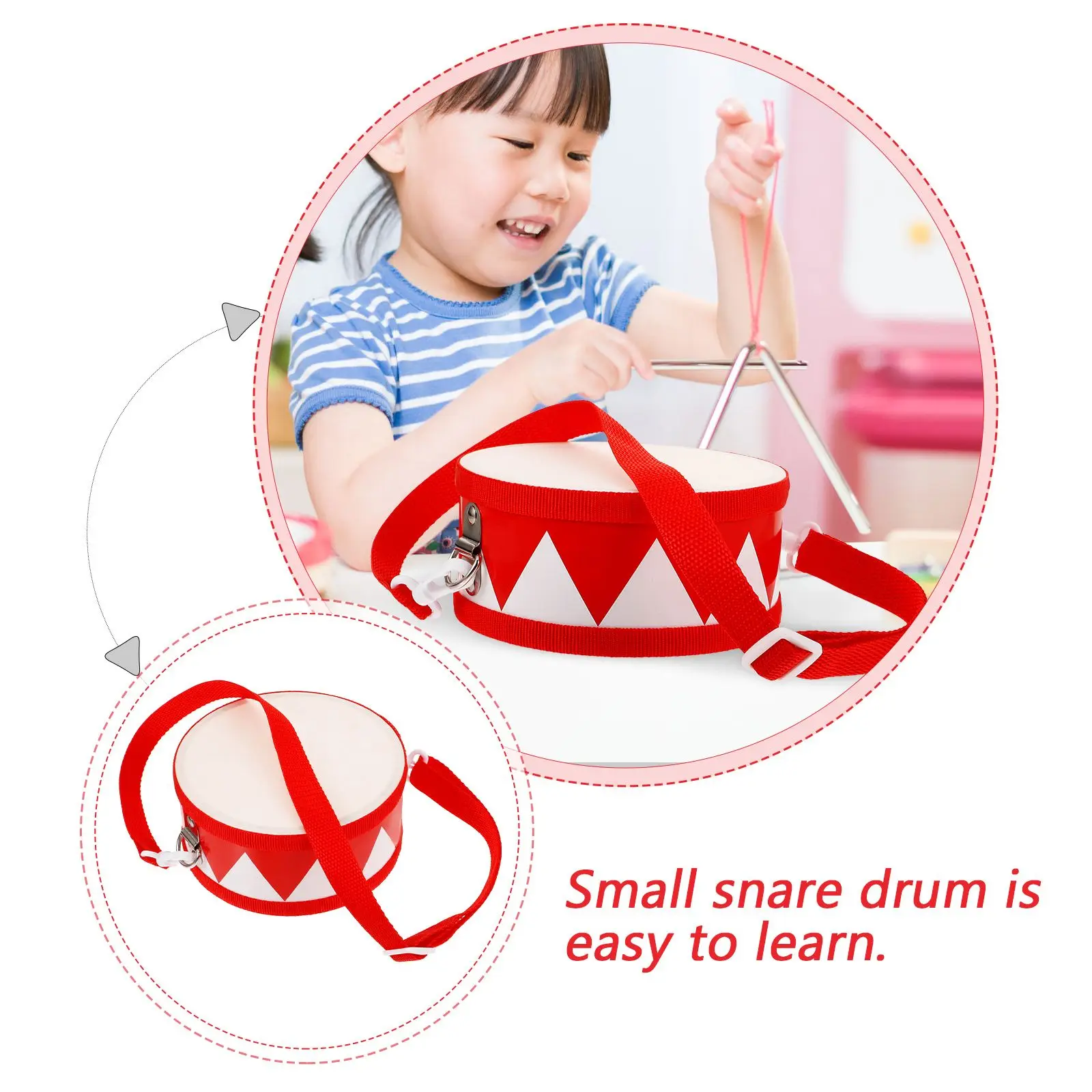 Double Sided Snare Drum Lightweight Portable Adjustable Strap Wood Material Kids Musical Instruments Red Color Small Size
Double Sided Snare Drum Lightweight Portable Adjustable Strap Wood Material Kids Musical Instruments Red Color Small Size