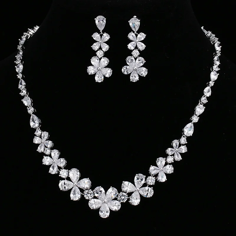 Classic Sparkling Big Teardrop CZ Necklace Earring Set , Statement Bridal Jewelry For Wedding Evening Formal Gown Accessories
Classic Sparkling Big Teardrop CZ Necklace Earring Set , Statement Bridal Jewelry For Wedding Evening Formal Gown Accessories