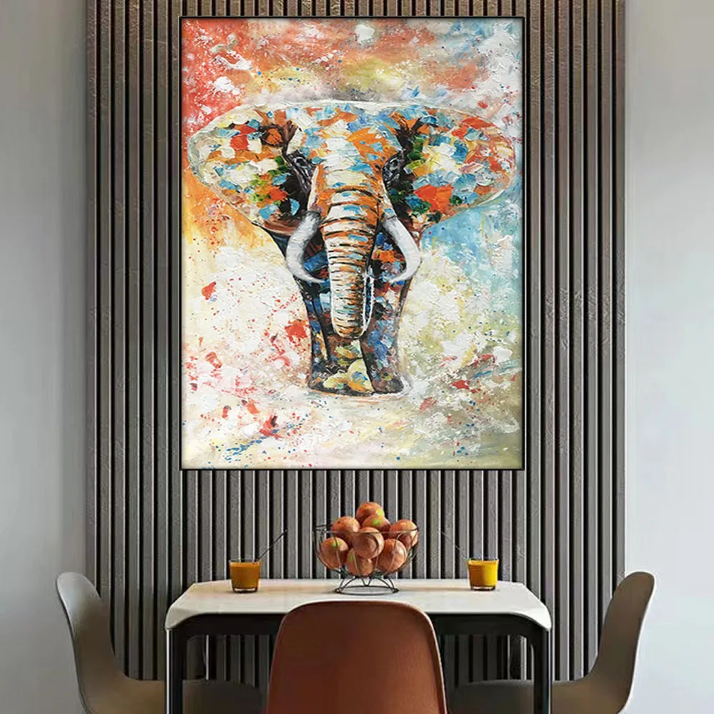 Huge Office Wall Art Hand-Painted Abstract Oil Painting On Canvas Big Animal Elephant Indoor Trim Picture For Living Room Decor
Huge Office Wall Art Hand-Painted Abstract Oil Painting On Canvas Big Animal Elephant Indoor Trim Picture For Living Room Decor