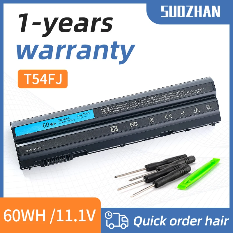 SUOZHAN 60WH T54FJ M5Y0X 8858X E6420 E5420 Laptop Battery for Dell Latitude E5530 E6520 E6530 Inspiron 4420 5425 7520 M421R N472
SUOZHAN 60WH T54FJ M5Y0X 8858X E6420 E5420 Laptop Battery for Dell Latitude E5530 E6520 E6530 Inspiron 4420 5425 7520 M421R N472