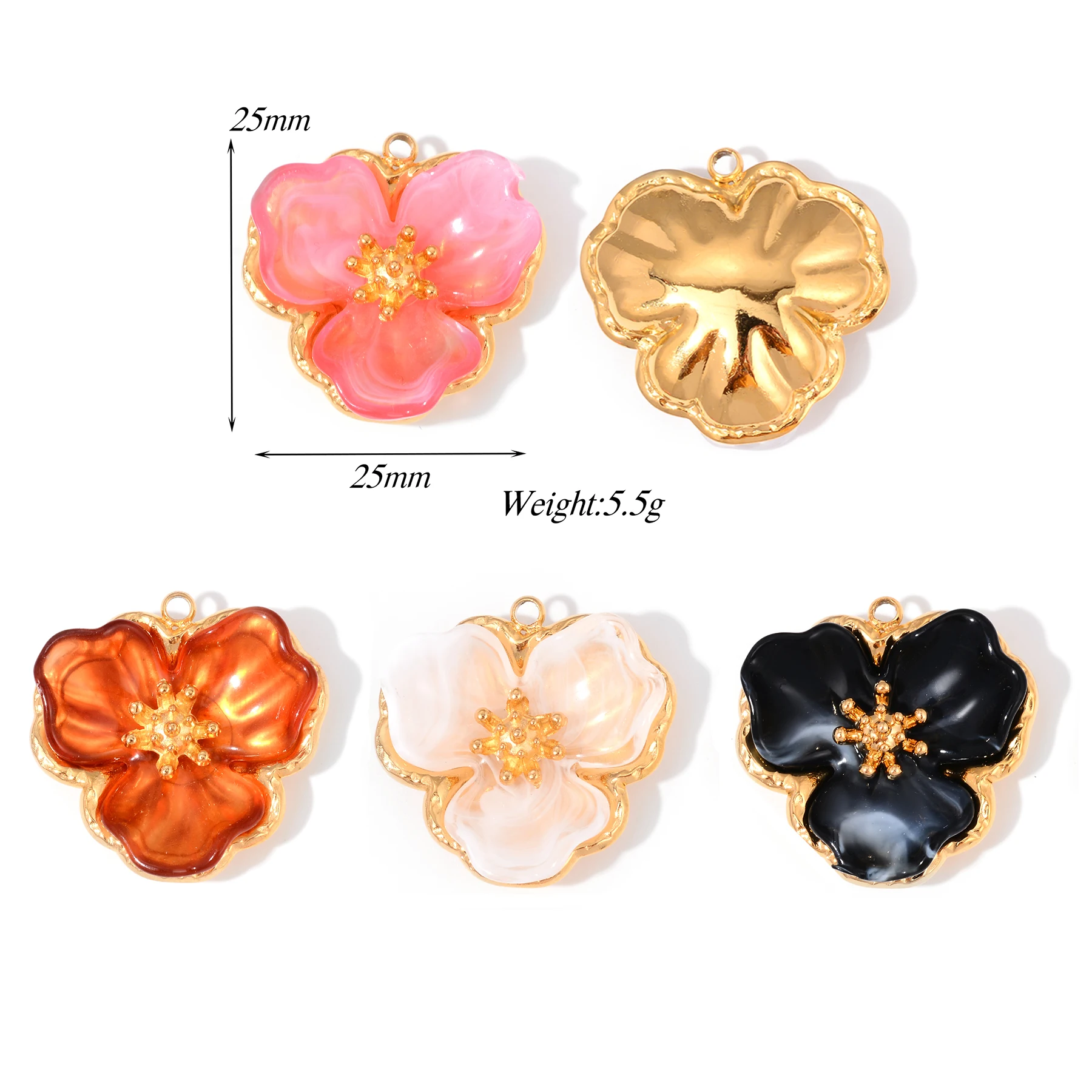10Pcs Wholesale Resin Flower Charms Pendant 18K Gold Plated Stainless Steel Accessories for Making Jewelry Necklace Findings
10Pcs Wholesale Resin Flower Charms Pendant 18K Gold Plated Stainless Steel Accessories for Making Jewelry Necklace Findings