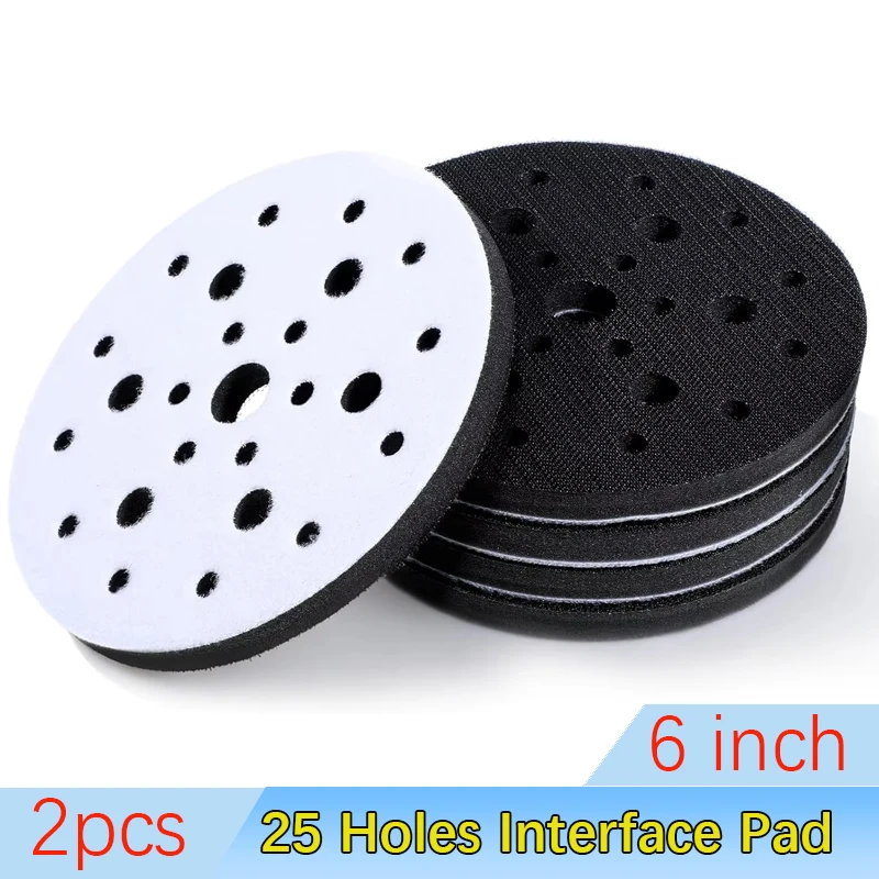 2Pcs 25 Holes Soft Sponge Interface Pad 6 Inch 150mm Sanding Pads Backing Disc Hook & Loop Sanding Discs For Polisher
2Pcs 25 Holes Soft Sponge Interface Pad 6 Inch 150mm Sanding Pads Backing Disc Hook & Loop Sanding Discs For Polisher