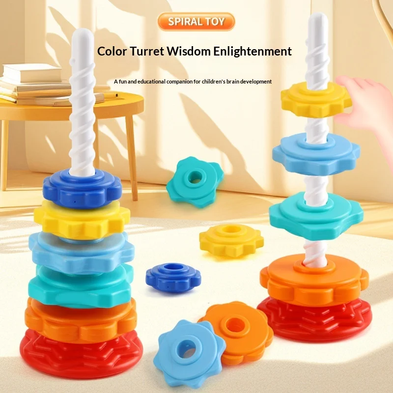 Infant Rainbow Stacking Ring Toy, Spinning Tower Early Educational Toy, Baby Color Recognition Building Block Matching
Infant Rainbow Stacking Ring Toy, Spinning Tower Early Educational Toy, Baby Color Recognition Building Block Matching