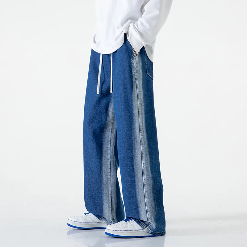 Men's Baggy Straight Jeans Fashion Striped Tie Dye Stretch Waist Drawstring Casual Vintage Denim Trousers Male Streetwear
Men's Baggy Straight Jeans Fashion Striped Tie Dye Stretch Waist Drawstring Casual Vintage Denim Trousers Male Streetwear