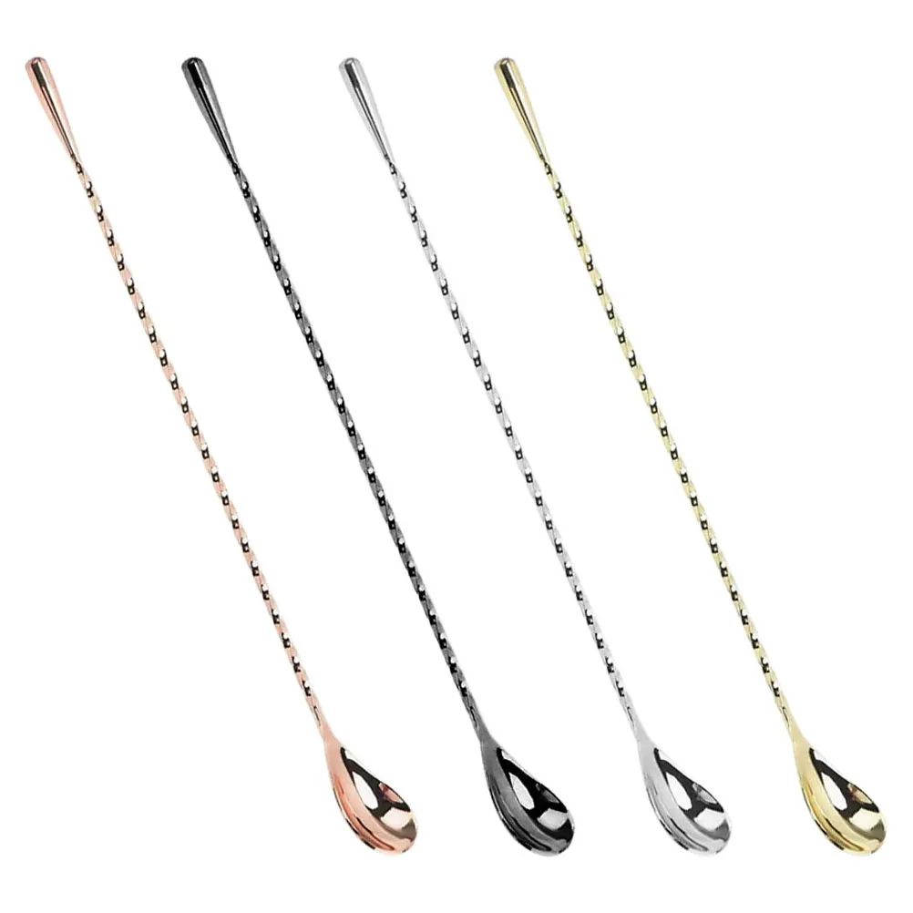 4Pcs 30cm Stainless Steel Cocktail Stirring Spoon Silver Rose Gold Black Multi-function Bar Supply Mixing Tool
4Pcs 30cm Stainless Steel Cocktail Stirring Spoon Silver Rose Gold Black Multi-function Bar Supply Mixing Tool