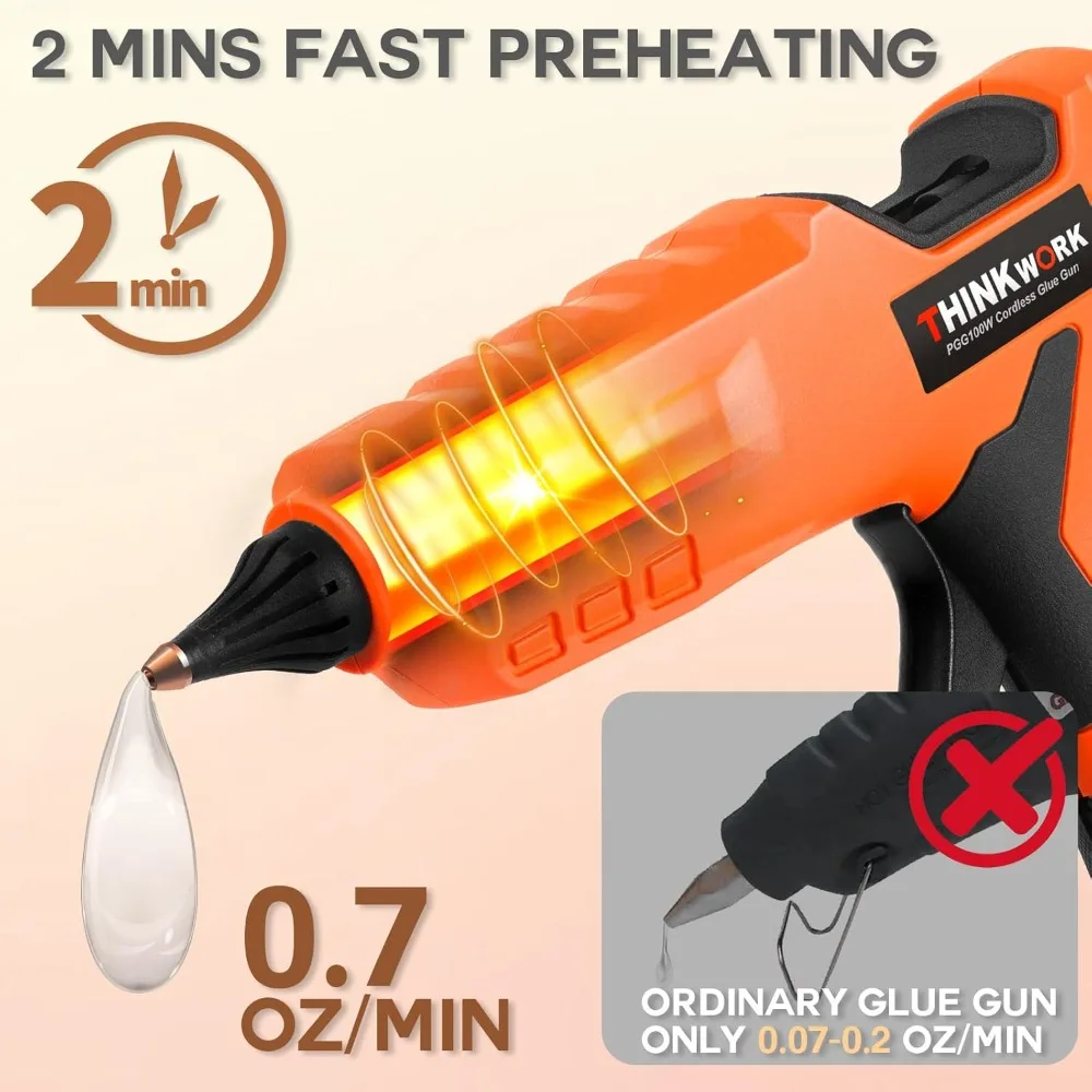 Hot Glue Gun, 20V Cordless Glue Gun with 30 PCS Full Size Sticks, Drip-Free Fast Heating Glue Gun Kit for DIY&Crafts
Hot Glue Gun, 20V Cordless Glue Gun with 30 PCS Full Size Sticks, Drip-Free Fast Heating Glue Gun Kit for DIY&Crafts