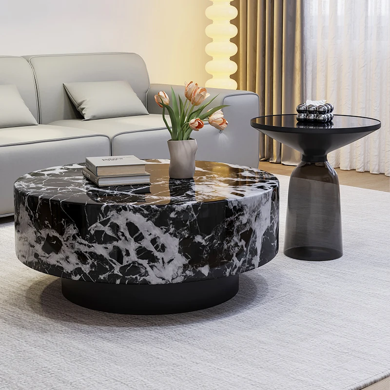 Marble round coffee table combination home living room Italian new high-end designer
Marble round coffee table combination home living room Italian new high-end designer