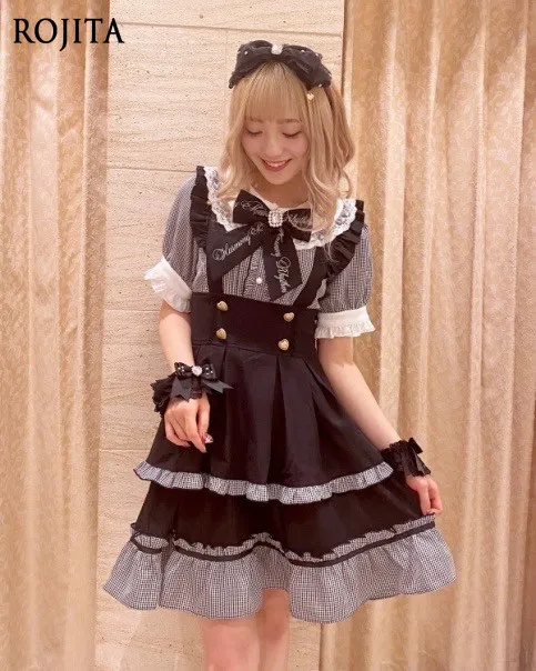 Summer Dress Women Japanese Style Maid Costume Subculture Cosplay Dresses Puff Sleeve Mid-Length Dress Black Lolita Dress
Summer Dress Women Japanese Style Maid Costume Subculture Cosplay Dresses Puff Sleeve Mid-Length Dress Black Lolita Dress