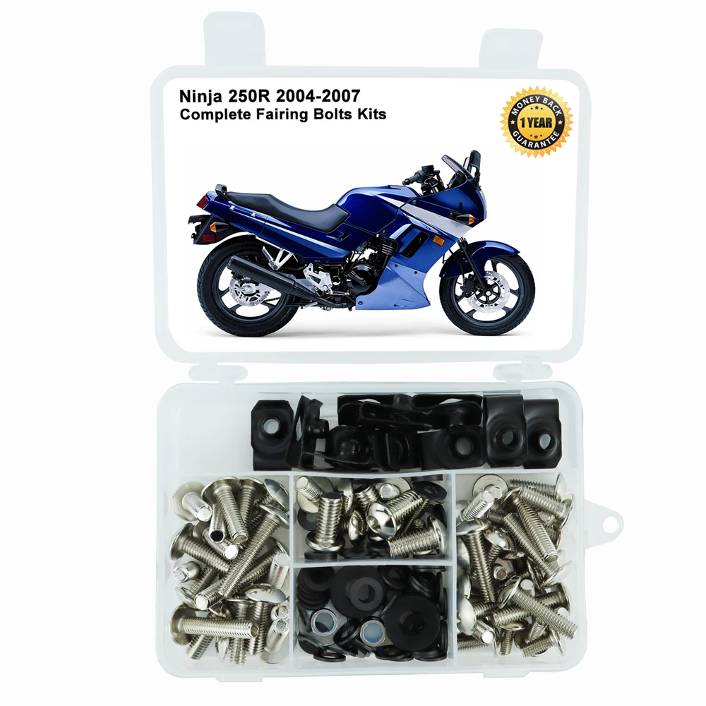 Motorcycle Complete Full Fairing Bolts Kit For Kawasaki NINJA 250R ninja250r 2004 2005 2006 2007 Steel Screws Washers Speed Nuts
Motorcycle Complete Full Fairing Bolts Kit For Kawasaki NINJA 250R ninja250r 2004 2005 2006 2007 Steel Screws Washers Speed Nuts