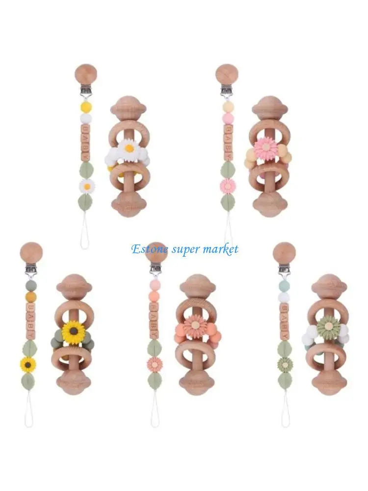090B Wooden Pacifier Clips Rattle Shake Toy Dummy Chain Holder Newborn Soother Chains Nipple Holder Shower Gift
090B Wooden Pacifier Clips Rattle Shake Toy Dummy Chain Holder Newborn Soother Chains Nipple Holder Shower Gift