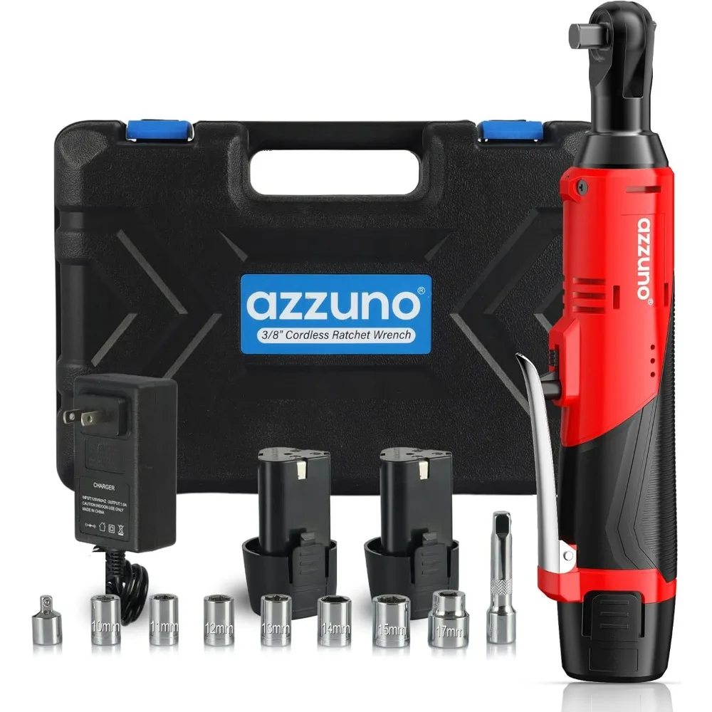 AZZUNO Cordless Electric Ratchet Wrench 3/8 Drive, 30 Ft-lbs Torque & 300 RPM, Power Ratchet Wrench Set With Variable Speed
AZZUNO Cordless Electric Ratchet Wrench 3/8 Drive, 30 Ft-lbs Torque & 300 RPM, Power Ratchet Wrench Set With Variable Speed