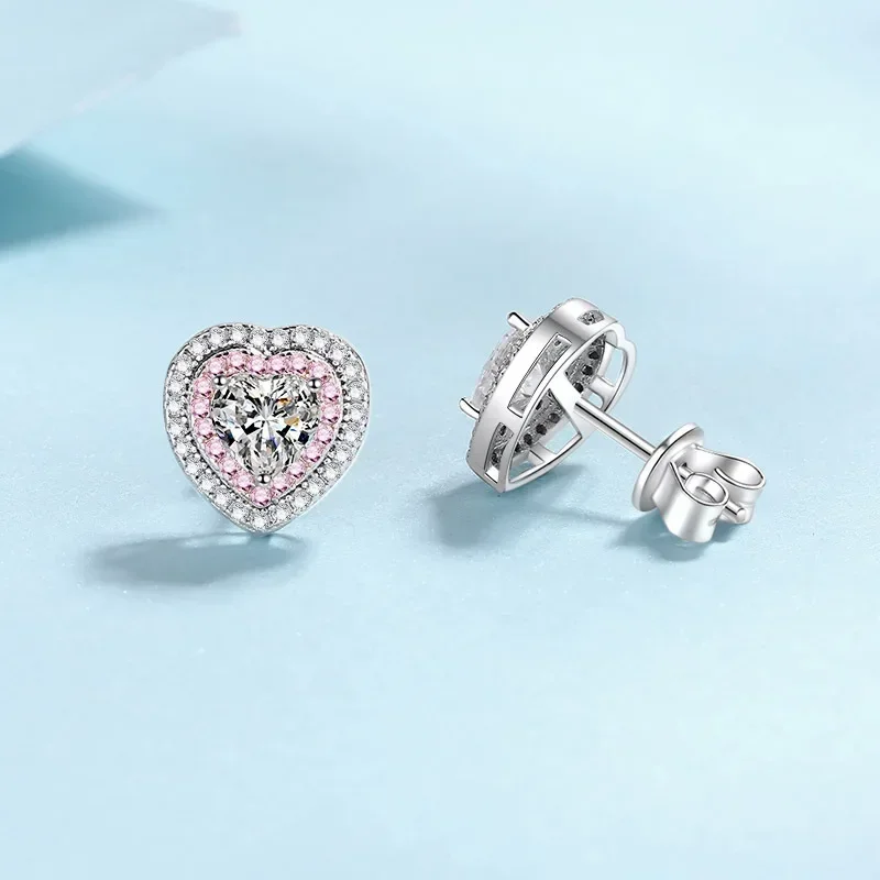 Pink Love Shaped Moissanite Diamond 1carat Earring, Quality PT950 Platinum Stud Earrings Fine Jewelry Wedding Gift for Women
Pink Love Shaped Moissanite Diamond 1carat Earring, Quality PT950 Platinum Stud Earrings Fine Jewelry Wedding Gift for Women
