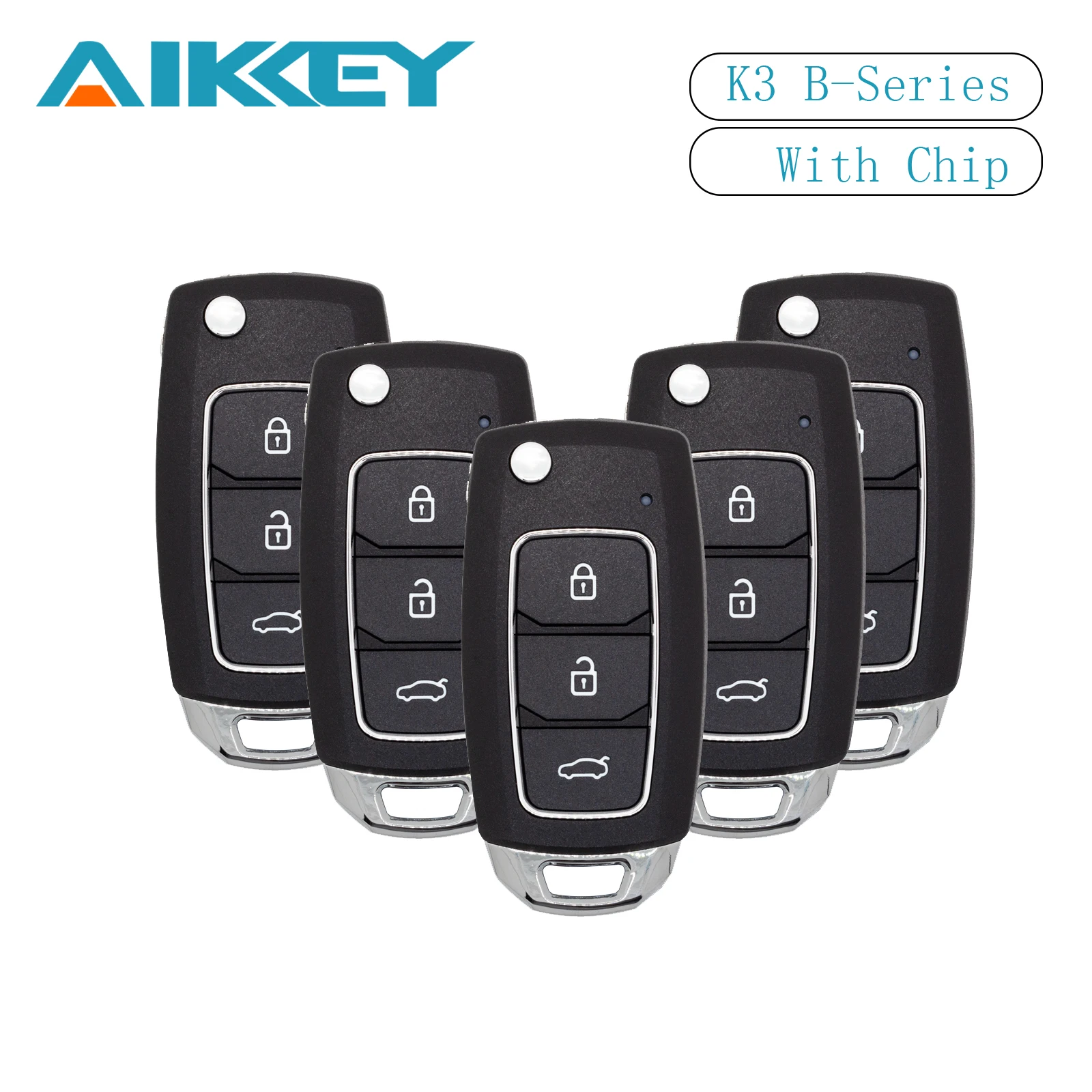 AIKKEY 5pcs K3 B Series 3 Buttons for Toyota Desgin AIK Machine Universal Car Remote Key Fob with Chip Control Key Maker Replace
AIKKEY 5pcs K3 B Series 3 Buttons for Toyota Desgin AIK Machine Universal Car Remote Key Fob with Chip Control Key Maker Replace