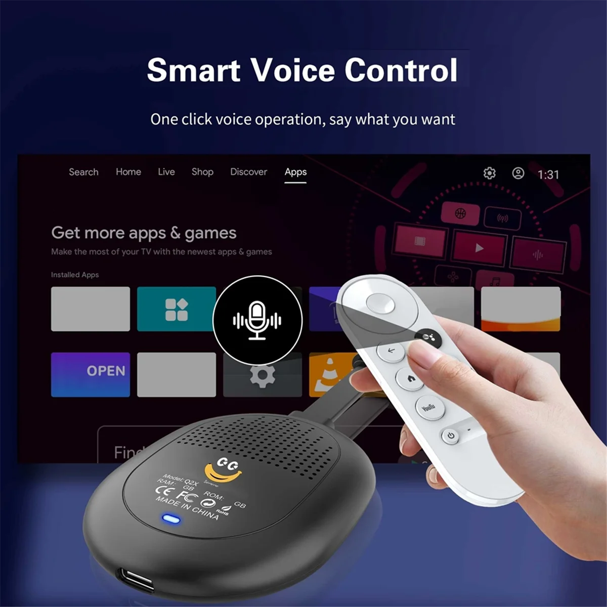 NEW Banana TV Q2X TV Stick 2G+8G Android 14.0 Allwinner H313 Wifi6 Bluetooth Voice Remote Control Smart 8K TV Box
NEW Banana TV Q2X TV Stick 2G+8G Android 14.0 Allwinner H313 Wifi6 Bluetooth Voice Remote Control Smart 8K TV Box