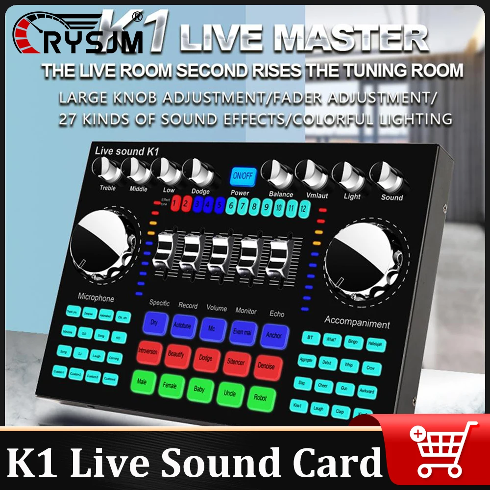K1 Live Sound Card Audio Mixer for Music Recording Karaoke Professional DJ Equipment Controller Internet Live Broadcast Recorder
K1 Live Sound Card Audio Mixer for Music Recording Karaoke Professional DJ Equipment Controller Internet Live Broadcast Recorder