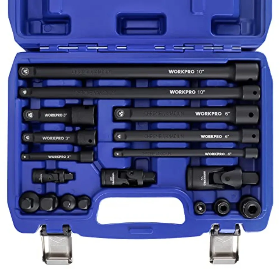 18-Piece Impact Socket Extension Set Includes Socket Adapters Ratchet Extension Set Socket Extension Bar Swivel Universal Joint
18-Piece Impact Socket Extension Set Includes Socket Adapters Ratchet Extension Set Socket Extension Bar Swivel Universal Joint