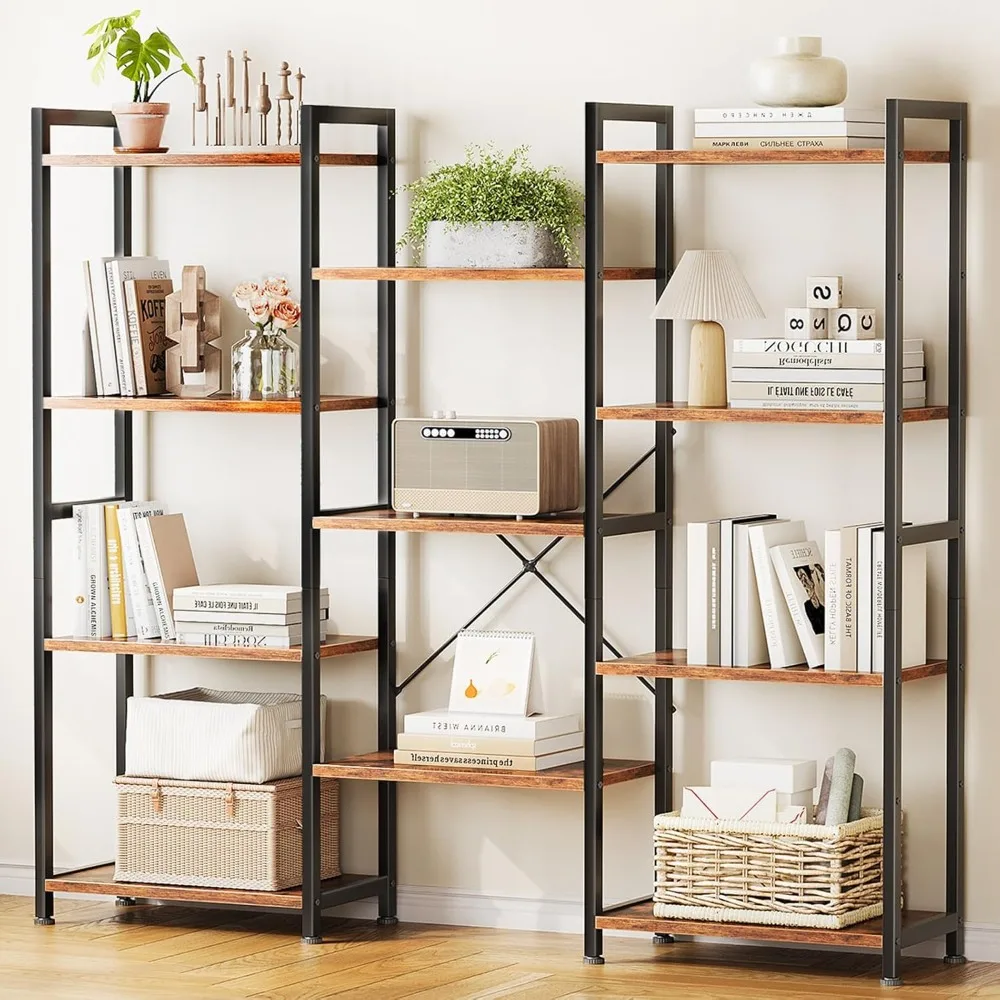 Triple 4 Tier Bookshelf, Large Bookcase with 11 Open Display Shelves, Modern Industrial Book Shelves Book Case for Bedroom, Wid
Triple 4 Tier Bookshelf, Large Bookcase with 11 Open Display Shelves, Modern Industrial Book Shelves Book Case for Bedroom, Wid