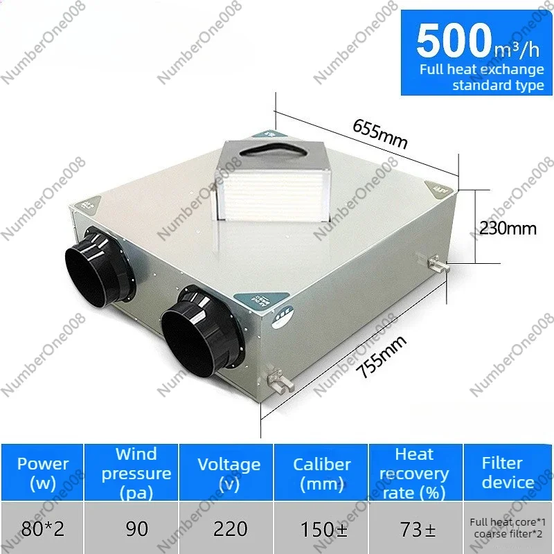 Quiet Fresh Air Ventilator with Full Heat Exchanger - Two-Way Flow, Efficient Ventilation & Purification
Quiet Fresh Air Ventilator with Full Heat Exchanger - Two-Way Flow, Efficient Ventilation & Purification